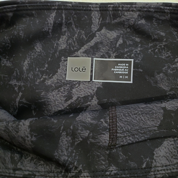 Lole High Waisted Black and Grey Marble Pattern Leggings - Picture 3 of 3